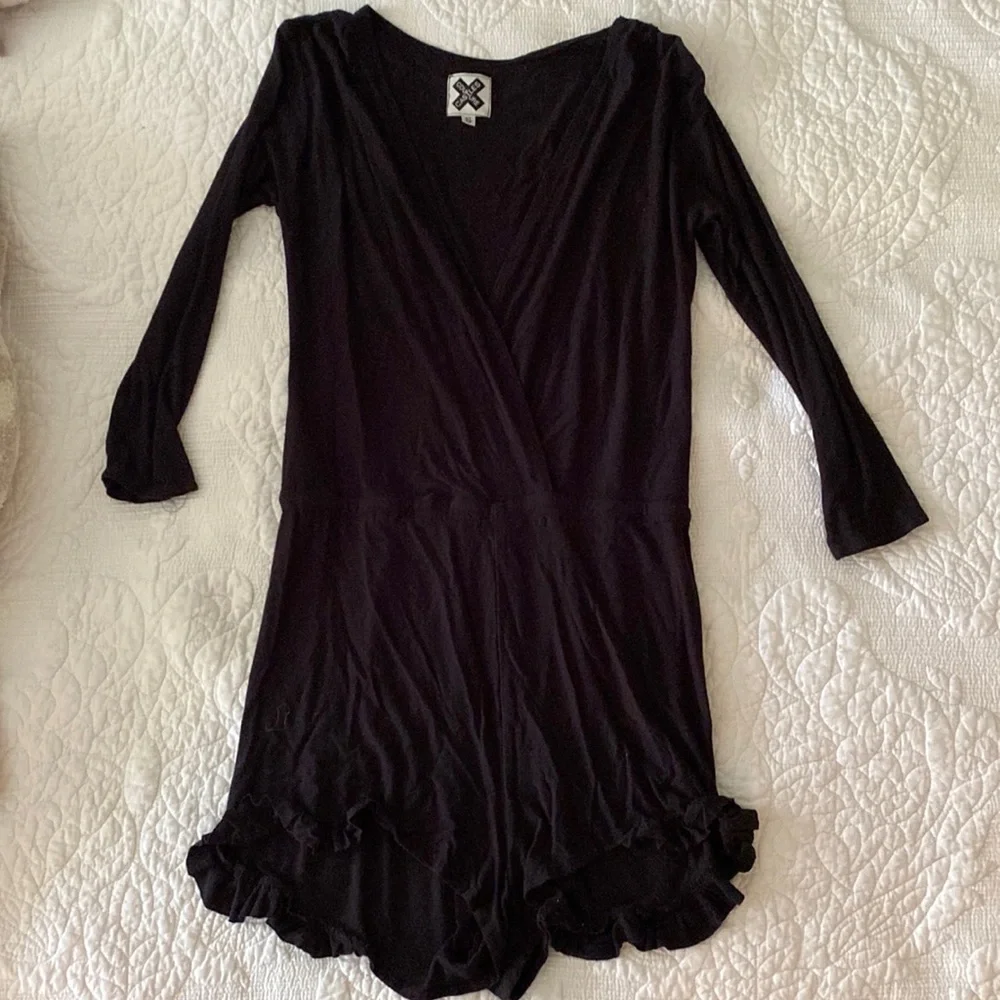 Black Ruffle Romper - Picture 1 of 4